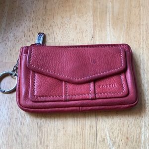 Fossil key card holder, soft leather in good condi
